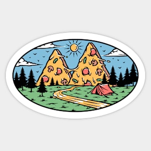 pizza mountain view in nature Sticker